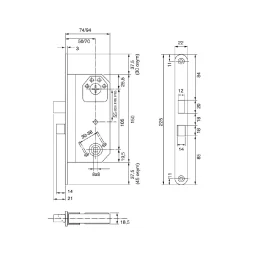 Låskasse 565 reile/fallelås - Vendbar