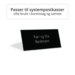 Systemkasseskilt - Sort