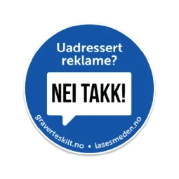Nei takk til reklame - klistremerke
