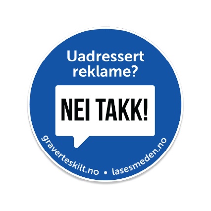 Nei takk til reklame - klistremerke