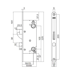 Låskasse 310/50 hakereile/fallelås