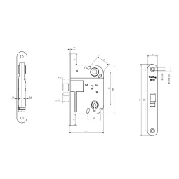 Låskasse 2214 for innedør - vendbar